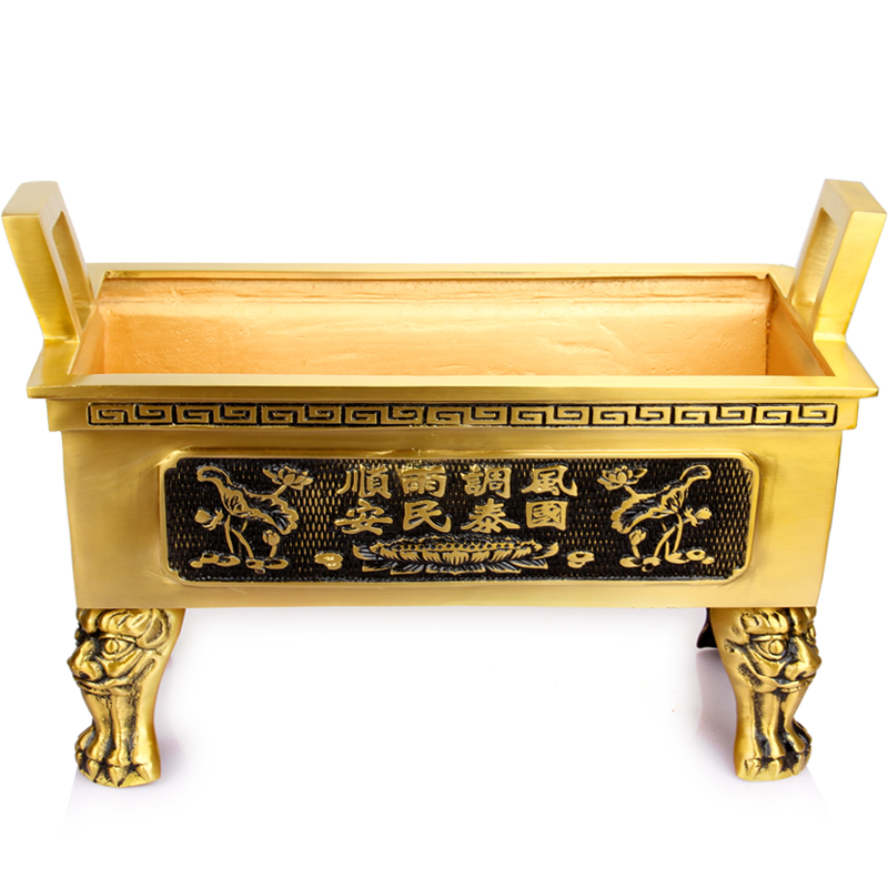 Copper Wind and Rain Smooth Guotai Minan Decoration Copper Sifang Incense Stove Company Decoration