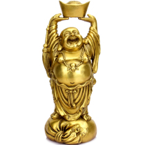 Pure copper hands up with a smile on the Buddha the Buddha at the mercy of the Buddha the bronze Millver Buddhas.