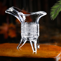 Antique glass wine statue white glass goblet one small glass crystal wine set small wine set small creative Chinese style