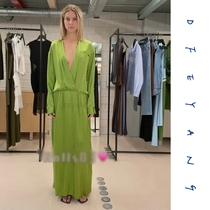 Australias expensive CE silk satin shirt casual dress long skirt big V