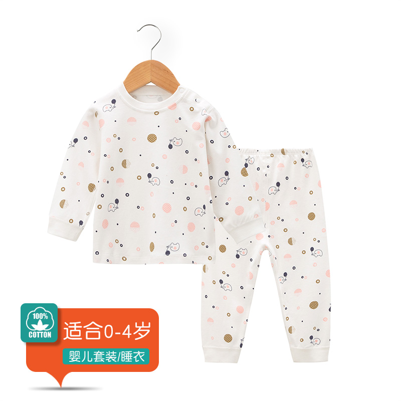 Baby lingerie suit beating bottom full cotton clothes clothes baby spring autumn clothes sanitary pants girl autumn winter pyjamas 1-2-3 years 4