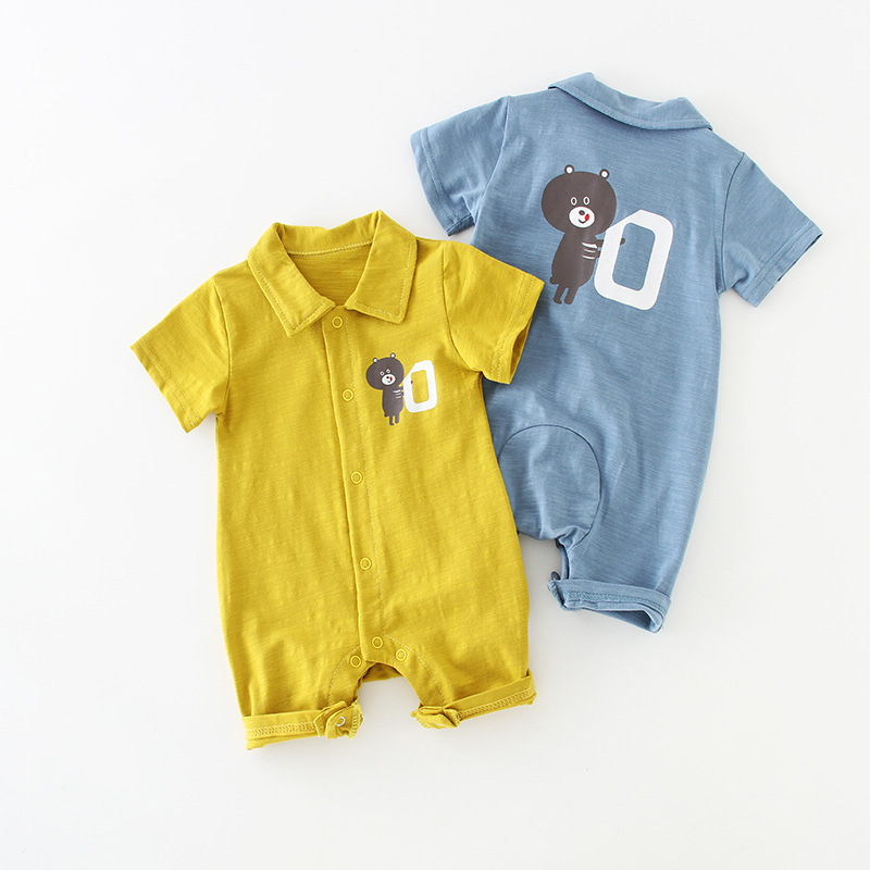 Newborn clothes Summer thin newborn baby jumpsuit Toddler summer clothing Hayi climbing suit OK bear net red