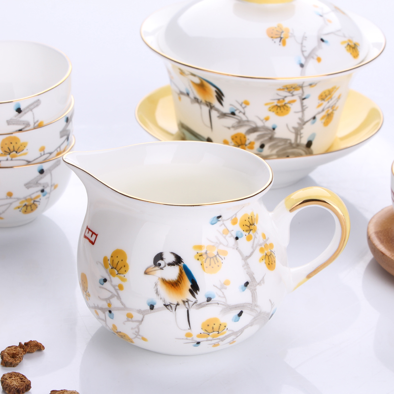 Tang Shanhong rose ipads 8 head porcelain painting of flowers and kung fu tea sets ceramic tea set gift pack