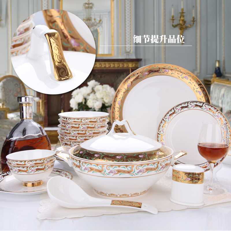Tang Shanhong rose lead - free ipads China tableware ceramic dish plate combination of Europe type style suits for the Mid - Autumn festival