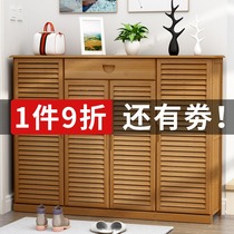 Qinxin shoe cabinet simple bamboo shoe rack household door multi-layer solid wood shoe shelf economical multifunctional storage