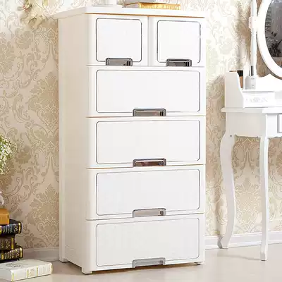 Thickened European large drawer storage cabinet plastic storage clothing baby children's combination wardrobe chest