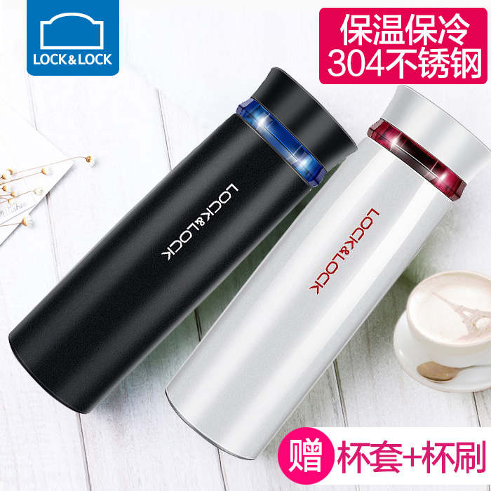 Music Buckle Lotte buckle insulated cup men and women vacuum stainless steel large capacity creative water mug student portable car tea cup