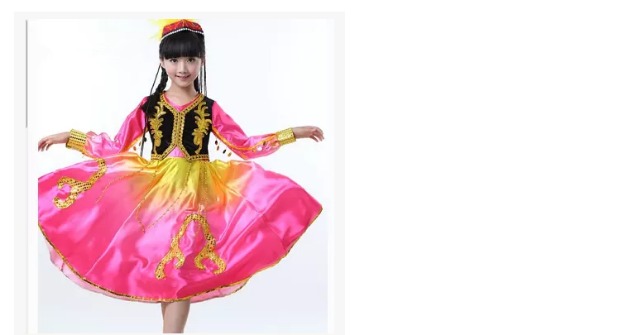 Quần áo trẻ em Tân Cương khiêu vũ quần áo trẻ em Uygur biểu diễn trang phục dân tộc nam nữ Uygur Hui bộ trang phục múa bale đáng yêu