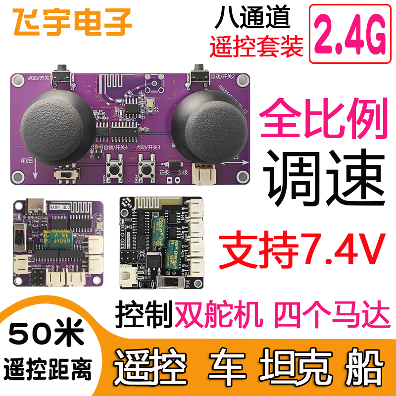 8-Channel 2.4g High-Power Wireless Remote Control Module Full Proportional Speed Control Mixed Control Multi-Function Drive Receiver Board