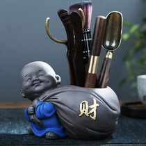 Tea ceremony six gentlemen pure copper high-grade ebony set tea tools Daquan tea needle accessories kung fu tea set