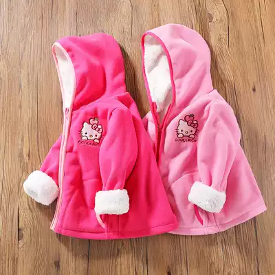 Girl plus velvet thickened coat winter 2020 new middle child hooded warm coat children's charge cotton coat foreign pie