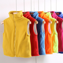 Childrens vest autumn and winter boys thick coat womens activity warm vest fleece kindergarten waistcoat custom