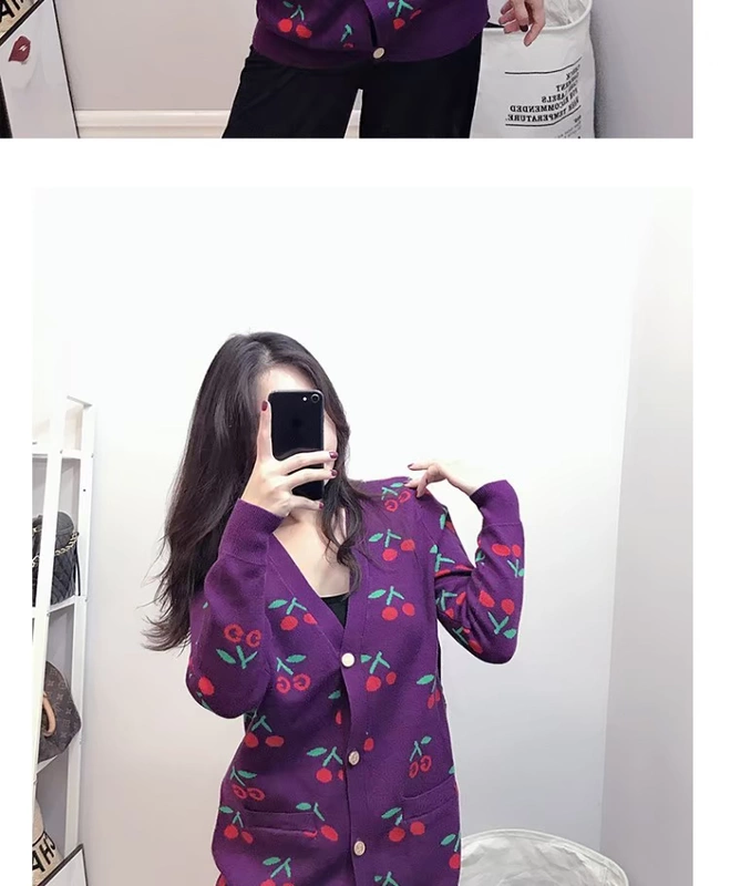 Áo len dệt kim dài kiểu dệt kim cardigan nữ mùa xuân hè thu đông mới Hàn Quốc áo len lỏng lẻo - Cardigan