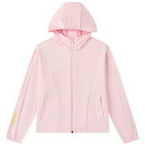The same model in the mall as China Jordan childrens clothing girls jackets spring and autumn childrens running tops new big childrens sports cardigans