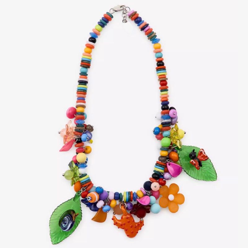 Free Shipping for Orders over 39, Zara Handmade Beaded Woven Flower Clavicle Chain, Exaggerated and Unique Necklace Accessory