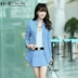 Phiên bản tiếng Hàn mới của Xia Wen với kiểu dáng cổ áo mỏng đứng của Hàn Quốc tay áo nhỏ phù hợp với áo khoác ngoài - Business Suit Business Suit