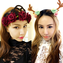 Hipo Wansheng retro headband lace mask yarn earrings female dance table performance party accessories tremolo