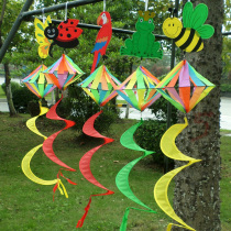 Xibao cartoon animal Diamond wind turn three-dimensional Windmill strip flag scenic spot kindergarten outdoor decoration hanging ornaments
