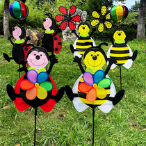 Hibao loves hug beetle bee six-color six-leaf windmill festival outdoor kindergarten real estate decoration childrens toys