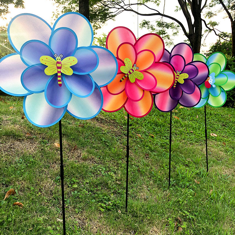 Xibao double-layer six-leaf cloud cloth windmill real estate outdoor decoration kindergarten sports meeting admission dance props