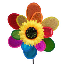Hipo laser double-layer sunflower windmill sequin sunflower windmill real estate decoration stage dance props