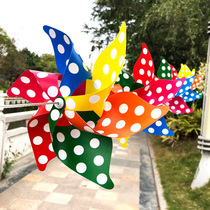 Xibao diameter 21cm30cm40cm stripes polka point plum blossom outdoor string six-leaf six-color windmill festival decoration