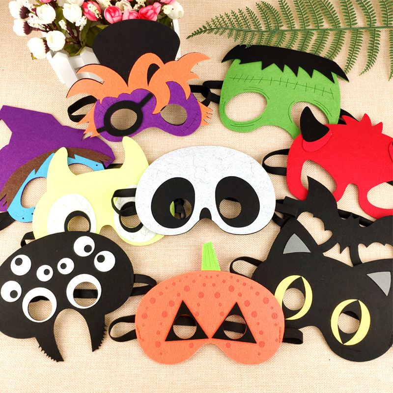 Xibao Halloween Dance Party Children's Felt Mask Pumpkin Demon Spider Skeleton Performance Prop Mask