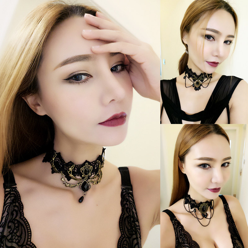 Hipo Saint Party Harajuku style punk style retro lace neck chain collarbone necklace collar collar fake collar accessories