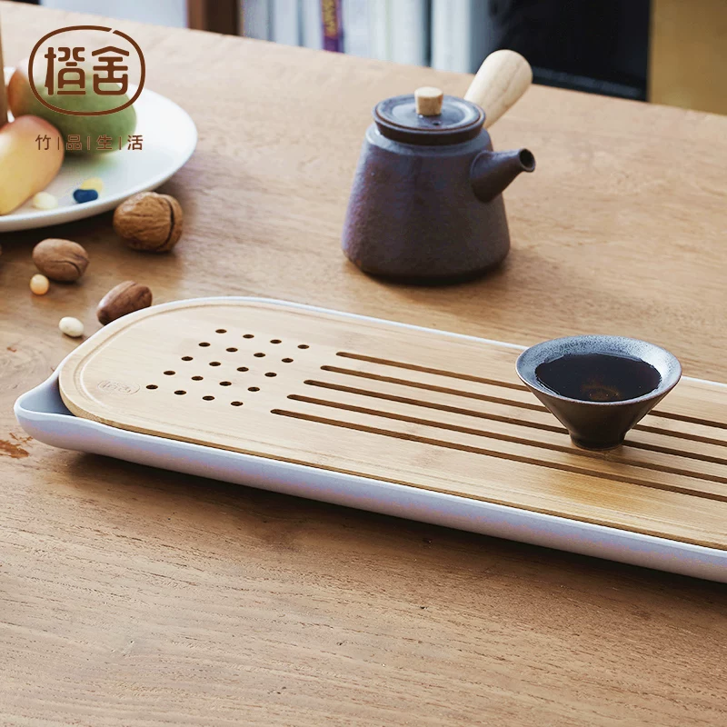 橙舍 Creative Design Kung Fu Tea Steel Water Storage Tea Store Tea Tuto Office Bamboo Tea Drive