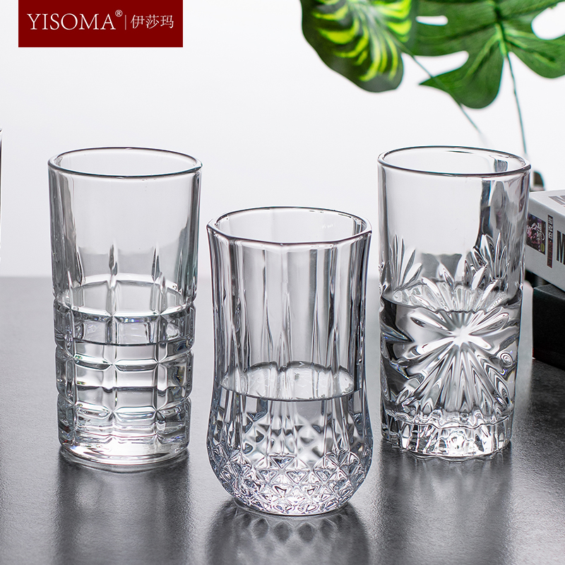 Huashi Crystal Glass Material Carving Process Glass Cup Juice Beer Yankee Wine Set Resistance
