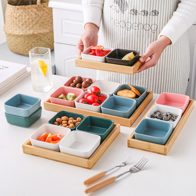 Net red ceramic fruit tray Living room Home Dry fruit tray Euro style Tray Fruit Pan Snack Dish Snack Dish