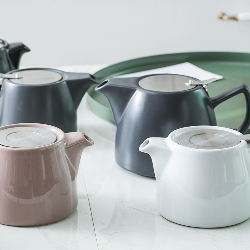 Ceramic Teapot Stainless Steel Filter Flush tea Home Bubble Flowers Teapot teapot with strainer
