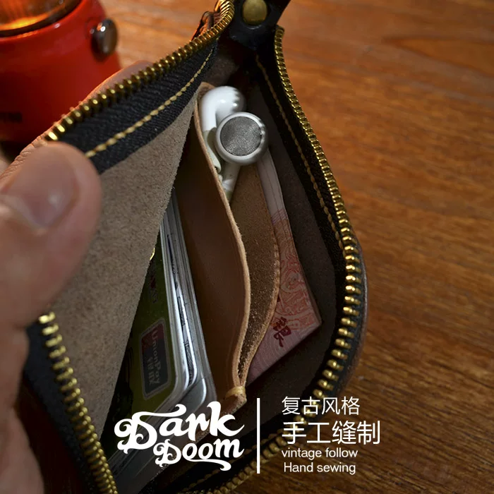 Ключевые слова: Ретро американский хаки, стиль заклепки HTC ручной работы Horween Horween кленовый звеньевой кошелек