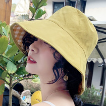 Clearance sale fisherman hat womens spring and summer net red hat Big brim face small sunscreen hat Shade sun hat Basin hat