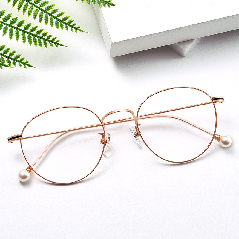 (clear bin price) pure titanium pearl myopia eye frame female radiation-resistant blue light flat light protection