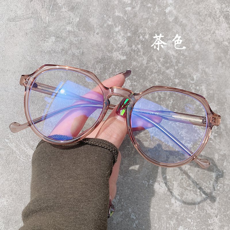 Women with large frame myopia glasses can be equipped with a degree polygon round face to show thin Korean version of the trendy plain face net red men's frame