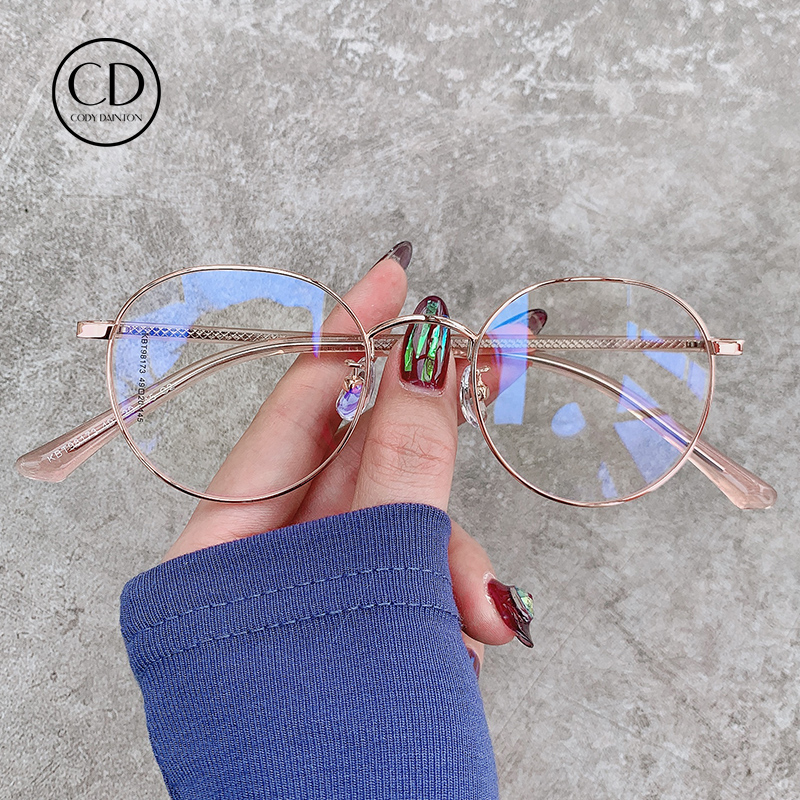 Small frame myopia glasses female can be equipped with degree astigmatism Korean version tide retro art round face vegan face vegan and red frame male