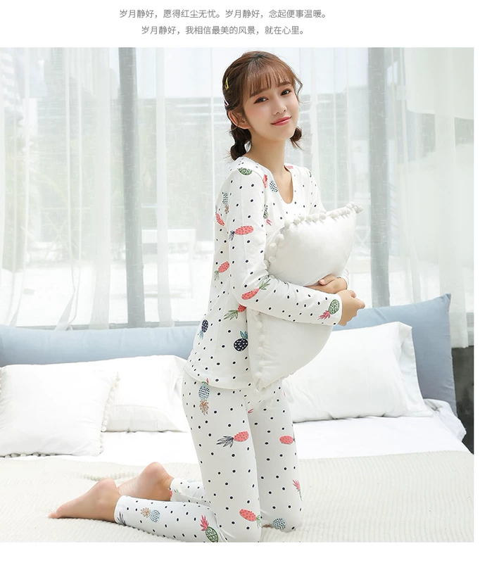 Cô gái Qiuyi Qiuku Suit Cô gái học sinh trung học Đồ lót ấm áp Cotton Học sinh trung học Mới Áo len cotton trẻ em lớn