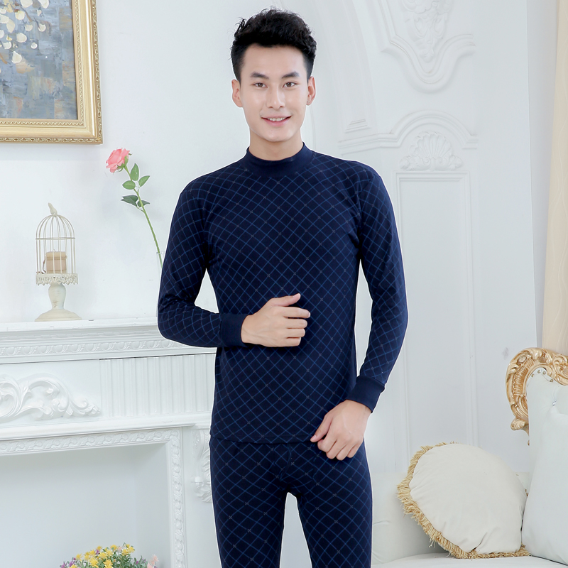 quần cotton quần áo mùa thu mùa thu mens đáy phù hợp với tuổi trung niên bông cơ bản áo len cỡ lớn ấm mỏng đồ lót nam