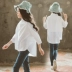 Áo sơ mi nữ tay dài mùa thu 2018 mới thời trang Hàn Quốc gas trẻ em quần áo mùa thu nữ sơ mi thủy triều