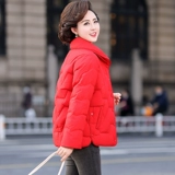 Пуховик для матери, модная цветная удерживающая тепло куртка, в западном стиле, увеличенная толщина, для среднего возраста