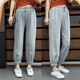 110-210 ປອນບວກຂະຫນາດແມ່ຍິງໄຂມັນ mm embroidered ສີຂຽວ smiley elasticated leggings sweatpants ວ່າງ pants ບາດເຈັບແລະງ່າຍດາຍ trendy
