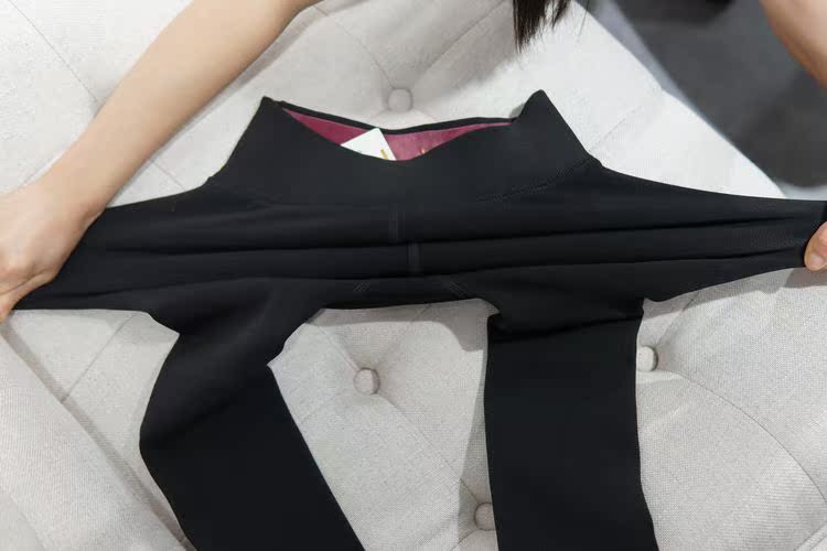 Quần nhung bé co giãn cỡ lớn tăng mỡ cộng với màu rắn eo cao rộng cộng với quần legging nhung dày cho nữ bước chân quần váy ngắn