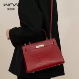 Ретро красная сумка через плечо для невесты, портативная барсетка, изысканный стиль, крокодиловый принт