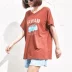 Áo sơ mi nữ dày 200 pound 2018 mùa hè mới cộng với phân bón XL cotton ngắn tay áo thun mỏng tay áo sơ mi nữ áo sơ mi kiểu đẹp Cộng với kích thước quần áo