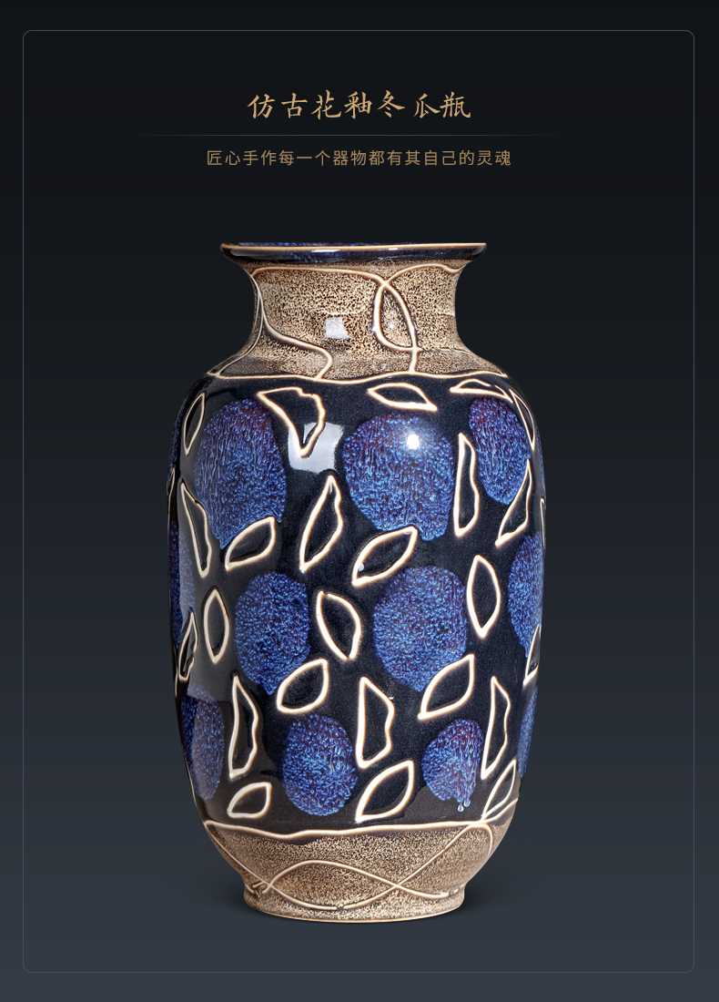 Archaize of jingdezhen ceramics up vases, flower arranging rich ancient frame of Chinese style household furnishing articles, the sitting room porch decoration