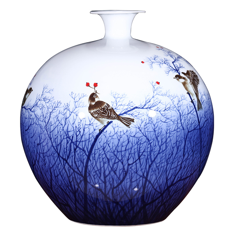 The Master of jingdezhen ceramics hand - made furnishing articles large new Chinese blue and white porcelain vase sitting room adornment is placed