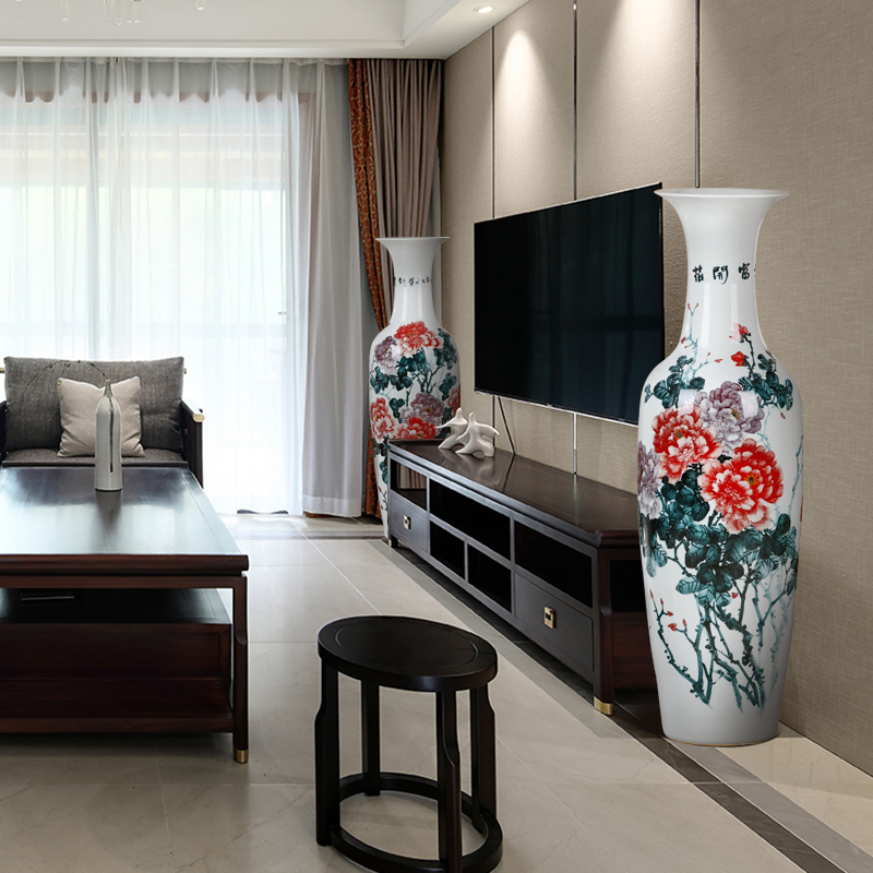 Jingdezhen ceramics riches and honour flowers Chinese penjing flower arranging large sitting room of large vase household ornaments