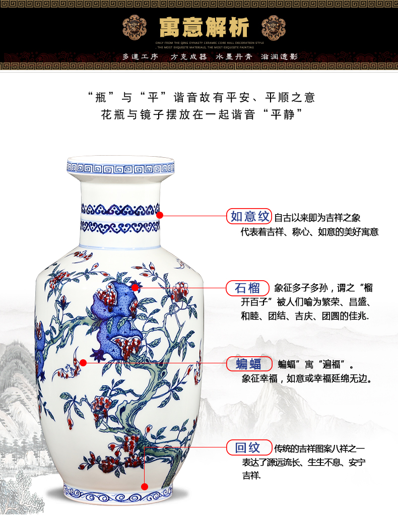 Jingdezhen ceramics imitation qianlong hand - made gourd of blue and white porcelain vases, sitting room of the new Chinese style household adornment furnishing articles