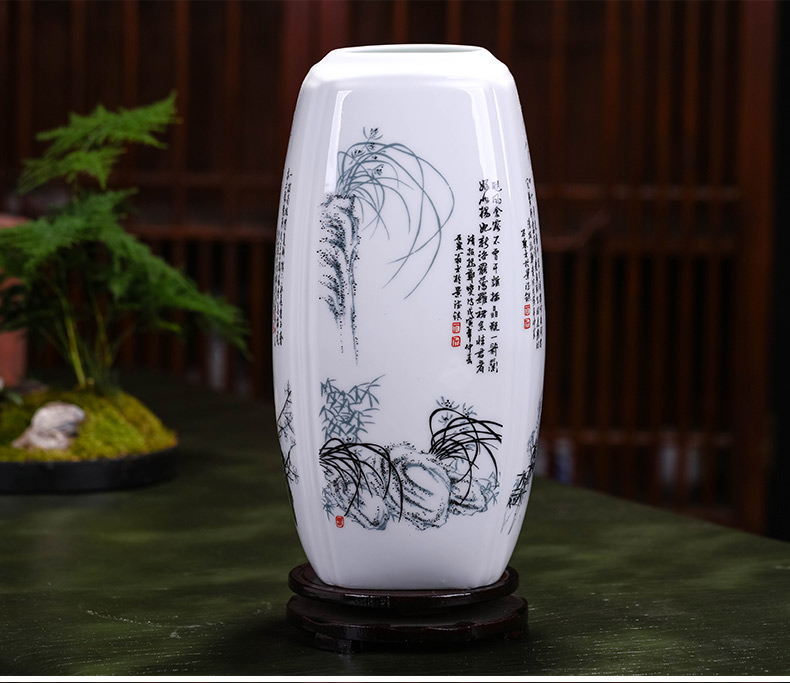 Jingdezhen ceramics lucky bamboo vase furnishing articles flower arrangement home TV ark adornment of I sitting room living room